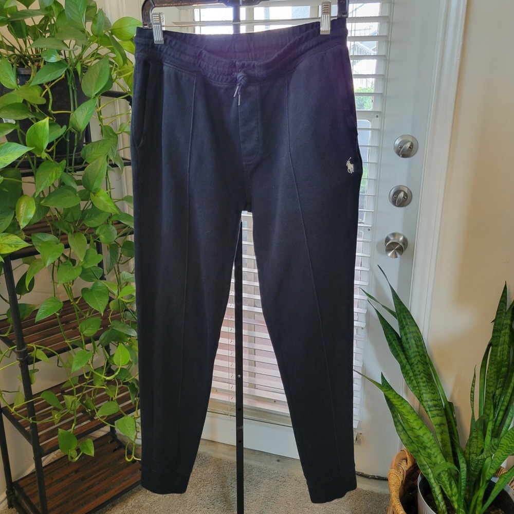 Polo Ralph Lauren Mens Estate Rib Jogger Pants Black Slim Fit Small